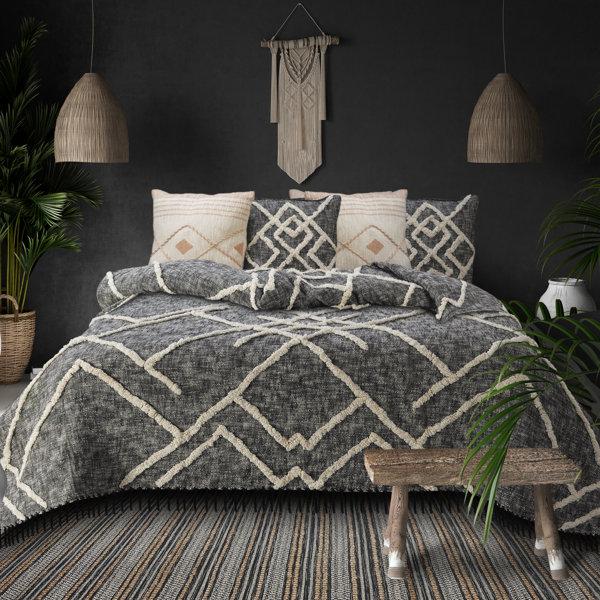 Foundstone™ Innsbrooks Black/Gray/White Standard Cotton Coverlet